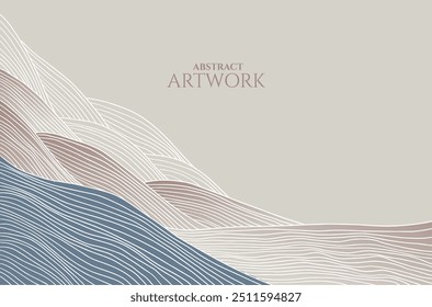 abstract japanese landscape on light background with gradient