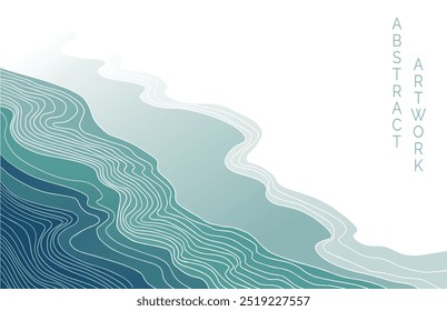 abstract japanese landscape on light background with gradient	