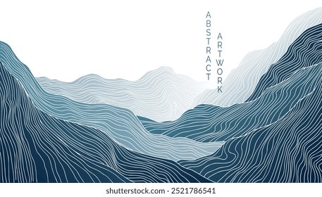 abstrakte japanische Landschaft auf hellem Hintergrund mit Farbverlauf und hellen Farben	