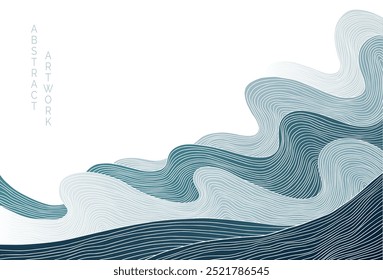 abstract japanese landscape on light background with gradient and bright colors	