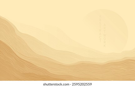 abstract japanese landscape on light background with colored lines and gradients , yellow perspective gradients	