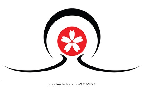 abstract japanese logo illustration