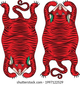Abstract Japanese red tiger fur 