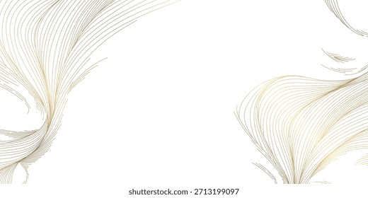 Fondo de onda japonés Abstractas, líneas fluidas, curvas geométricas. Patrón de Vector oriental, Formas del océano, carteles premium, tarjetas, Plantillas, marco