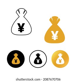 Abstract Japanese Yen Money Bag Icon