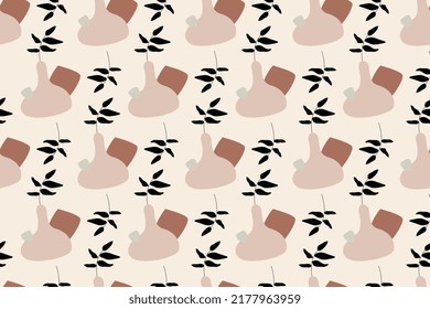 Abstract Jar Boho Seamless Pattern Background Vector