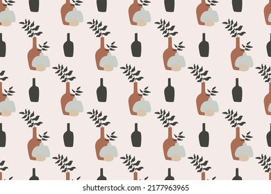 Abstract Jar Boho Seamless Pattern Background Vector