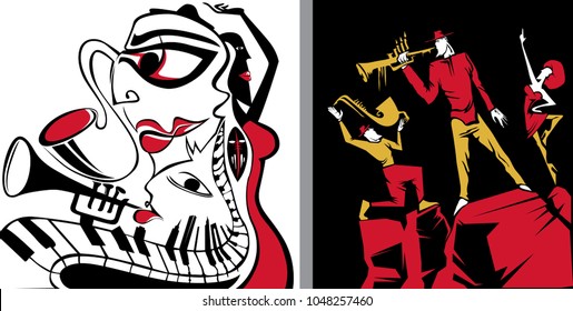 Abstract Jazz 2 Artworks, unique and surreal Concepts (Vector Art) 