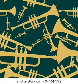 Abstract Jazz Art, Music instruments, Trumpet (Vector Art)