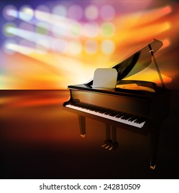 abstract jazz background with grand piano on music stage