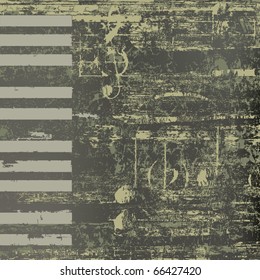 abstract jazz background grunge piano keys on black