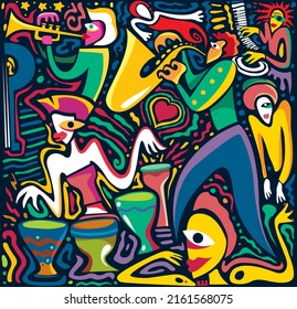 Abstract Jazz Band Artwork (Vector Art)