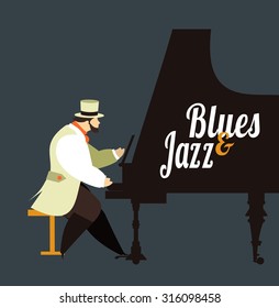 Abstract jazz band, Jazz music party invitation design vector illustration