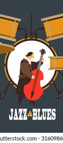 Abstract jazz band, Jazz music party invitation design vector illustration