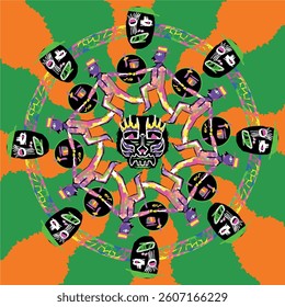 Abstract Jazz Bandana United Vintage Design