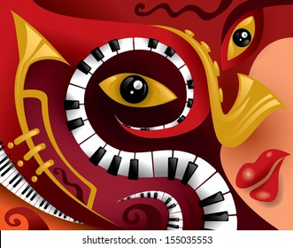 Arte de música jazz abstracto