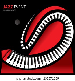 Abstract Jazz Piano Art, Surreal Music Background (vector Art)