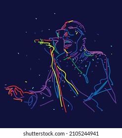 Abstract Jazz singer vector illustration