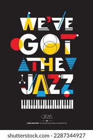 Resumen de la ilustración de un afiche al estilo jazz