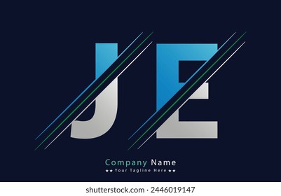 Abstract JE letter logo design template. Vector Logo Illustration.