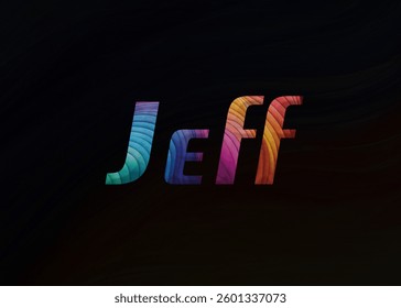 Abstract Jeff Text Effect Design Black Background
