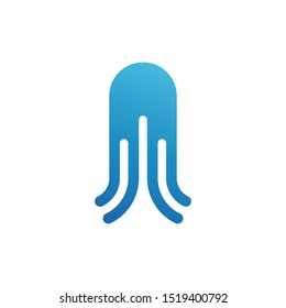 Abstract jelly fish logo template vector icon design