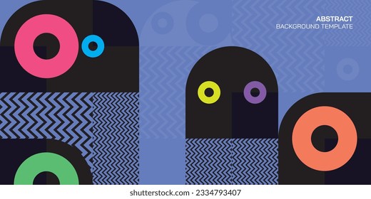 Abstract jellyfish geometric mosaic pattern decorative ornament background vector illustration.