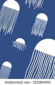 Abstract jellyfish in the sea
