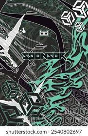 Padrão de fundo abstrato futurista do vetor para o design da camisa de esporte