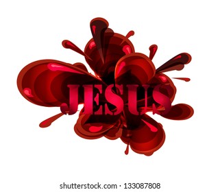 Abstract  Jesus'  blood  vector splash banner