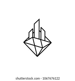 Abstract Jewel building design vector