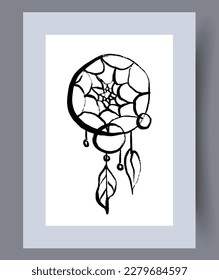 Abstract jewelry elegant earring wall art print. Printable minimal abstract jewelry poster. Contemporary decorative background with earring. Wall artwork for interior design.