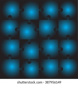 Abstract jigsaw puzzle background. Pieces are easy to separate (every piece is a single shape), Vector illustration