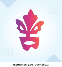 Abstract joker mask face creative modern premium design vector template