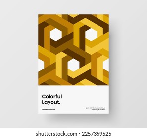 Abstract journal cover A4 design vector concept. Premium mosaic tiles handbill template.