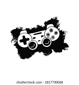 Un joystick abstracto sobre un fondo blanco. Dibujo manual. Grunge ilustración, diseño de impresión para camiseta, afiche. 