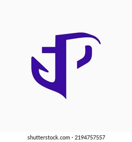 abstract JP logo is a suitable anchor for sea related busines