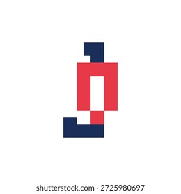 Abstraktes JQ QJ Icon Design mit einem schlanken Aussehen