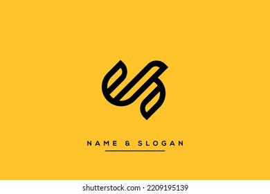 Abstract JS, SJ Letters Logo Initial Based Monogram Icon Vector.