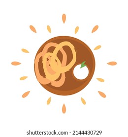 Abstract juicy onion rings icon isolated on white background - Vector illustration