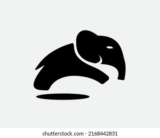 abstract jump black silhouette elephant logo icon symbol illustration inspiration