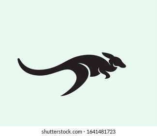 abstract Jump fast kangaroo logo design inspiration