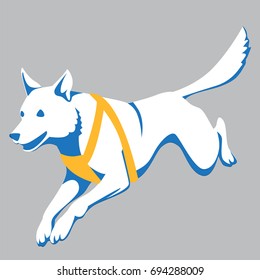 Abstract Jumping dog, vector illustration