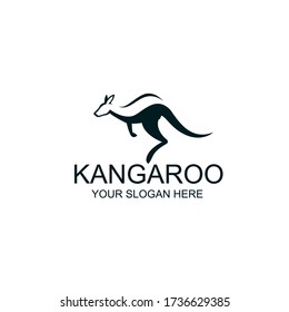abstract jumping kangaroo icon isolated on white background