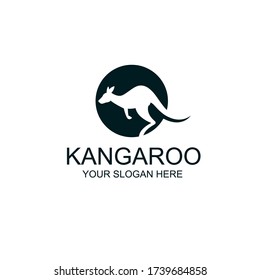 abstract jumping kangaroo icon isolated on white background