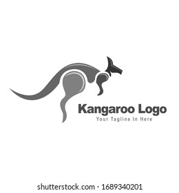 abstract jumping kangaroo logo design inspiration