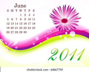 abstract June calendar vector illustration