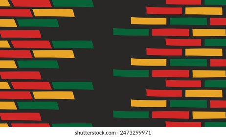 Abstract Juneteenth seamless pattern with Horizontal lines,with traditional African colors ,black, red, yellow, green. Abstract background design