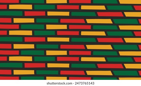 Abstract Juneteenth seamless pattern with Horizontal lines,with traditional African colors ,black, red, yellow, green. Abstract background design