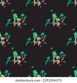 Color de la jungla abstracta como patrón sin soldadura. Suit para textiles, ilustración, impresión de tela, papel pintado.